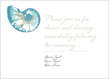 Reception Card - sea shells