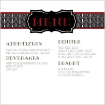 Menu - roaring 20's save the date Menu - roaring 20's save the date