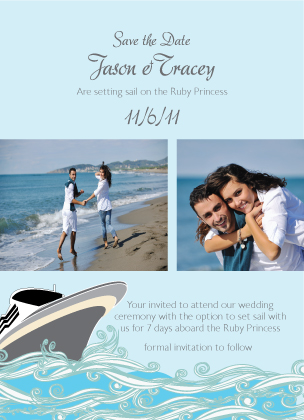 Save the Date Card with photo - Set Sail Save the Date