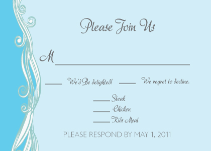 Response Card with menu options - Set Sail
