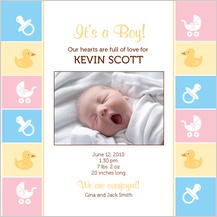 Birth Announcement with photo - baby border