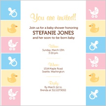 Baby Shower Invitation - baby border