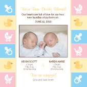 Multiples Birth Announcement with photo