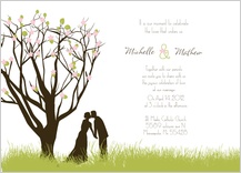 Wedding Invitation - spring apple blossom