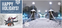 Holiday Cards - snowy night stroll