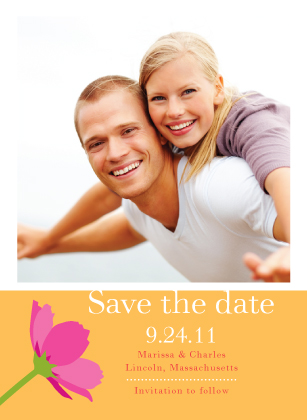 Save the Date Card with photo - Wildflowers