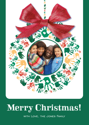 Christmas Cards - Hand Print Wreath