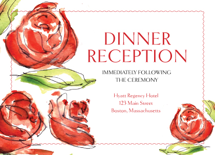 Reception Card - Coming Up Roses Wedding