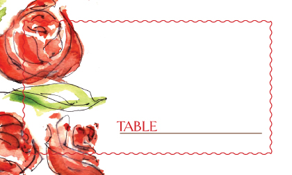 Place Card - Coming Up Roses Wedding
