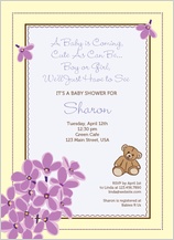 Baby Shower Invitation - lilac baby shower