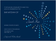 Bar Mitzvah Party Invitation - starbursts