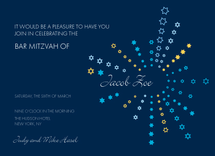 Bar Mitzvah Party Invitation - StarBursts