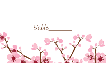 Place Card - Cherry Blossoms Sing