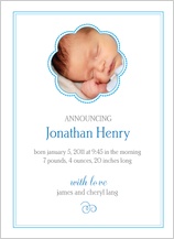 Birth Announcement with photo - baby boy flower Birth Announcement with photo - baby boy flower