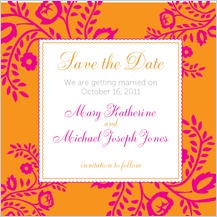 Save the Date Card - orange & pink nights Save the Date Card - orange & pink nights