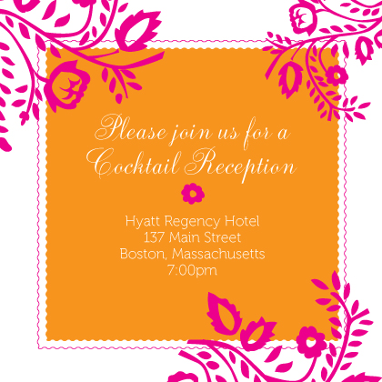 Reception Card - orange & pink nights