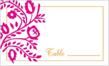 Place Card - orange & pink nights