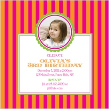 Birthday Party Invitation with photo - stripes are fun! Birthday Party Invitation with photo - stripes are fun!