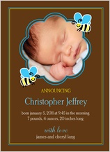 Birth Announcement with photo - busy bee Birth Announcement with photo - busy bee