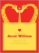 Birth Announcement - loving giraffes