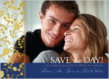 Save the Date Card with photo - begonia leaves lattice Save the Date Card with photo - begonia leaves lattice