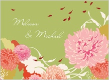 Wedding Thank You Card - floating mums