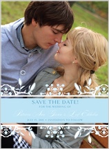 Save the Date Card with photo - ornate lilies Save the Date Card with photo - ornate lilies