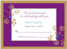 Response Card - golden flowers