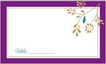 Place Card - golden flowers