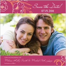 Save the Date Card with photo - blooming branches Save the Date Card with photo - blooming branches