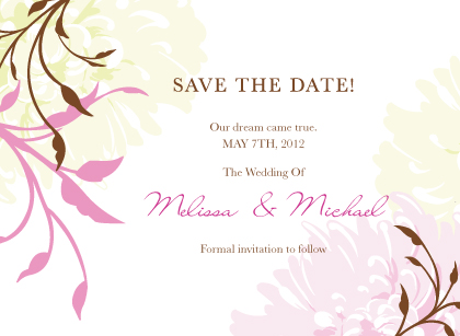 Save the Date Card - Summer Dahlias