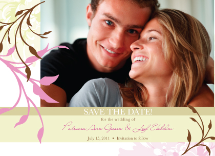 Save the Date Card with photo - Summer Dahlias