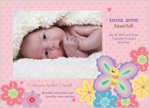 Birth Announcement with photo - bugs