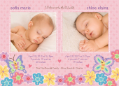 Multiples Birth Announcement with photo