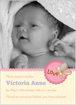 Birth Announcement with photo - cutie pie