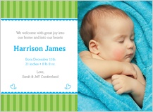 Birth Announcement with photo - bundle of joy (baby boy) Birth Announcement with photo - bundle of joy (baby boy)
