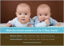 Multiples Birth Announcement with photo - special delivery (twins!)