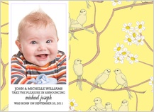 Birth Announcement with photo - canaries