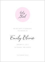 Birth Announcement - baby dot