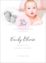 Birth Announcement with photo - baby dot