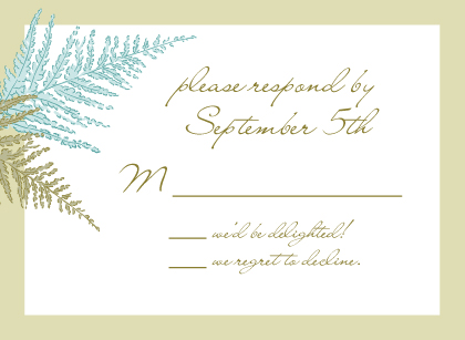 Response Card - Forest Ferns