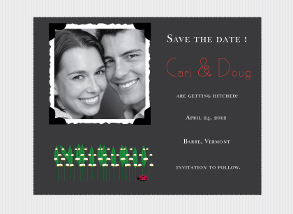 Save the Date Card with photo - lily of the valley