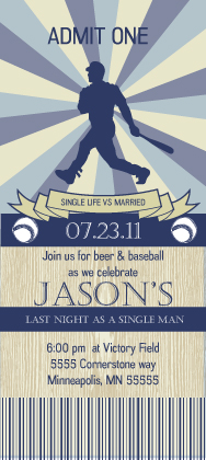 Bachelor Party Invitation - Baseball ticket Bachelor Party