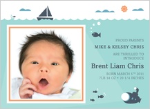 Birth Announcement - ocean wonder Birth Announcement - ocean wonder