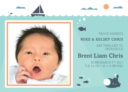 Birth Announcement - Ocean Wonder