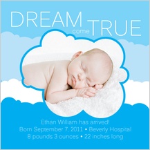 Birth Announcement with photo - dream come true