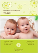 Birth Announcement with photo - sweet peas