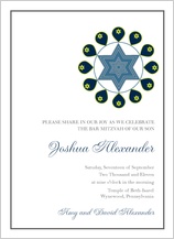Bar Mitzvah Party Invitation - ringlet of stars