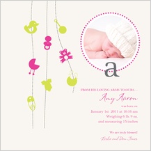 Birth Announcement with photo - blissful swirls