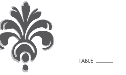 Place Card - Bodoni Ornament Wedding Invite